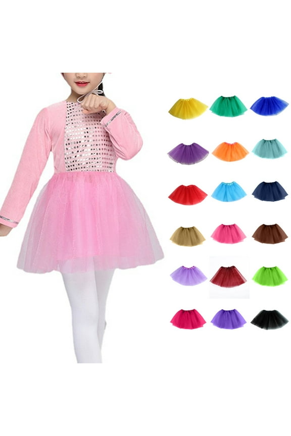 Dress Up Tutu for Girls Princess Tutu Skirts for Kids Three-Layered Tulle Ballet Skirts Royal Blue One Size