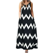 GUZYING Dress Valentines Dress for Women Women's Fashion Summer Comfortable Sleeveless Retro Dress Savings Prom Dresses Girls Dresses Black,L