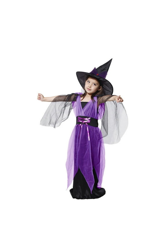 Dress for Girls 7-8 Toddler Baby Girls Party Dress+Sorcerers Hat Outfits Z0K-Purple, 8-9 Years