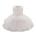 thumbnail image 1 of Dress for Girls Baby Sleeveless Solid Bowknot Sweet Dance Party Dress Dresses for Girls White 3-6 Months, 1 of 6