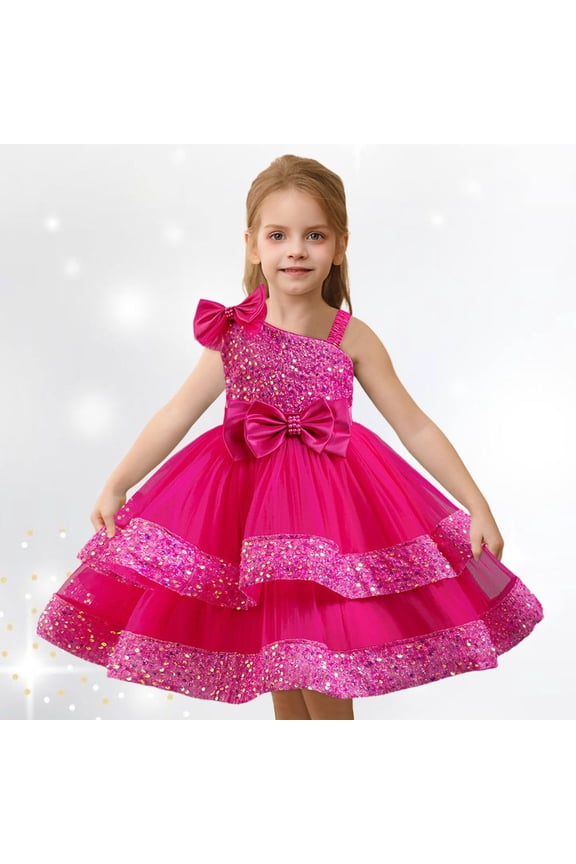 Dress for Girls Cartoon Birthday Girl Dress Kids Formal Dresses for Girls 5-6 Years