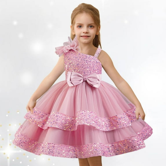 Dress Girls Casual Birthday Dress for Girls Kids Girls Party Dress 5-6 Years
