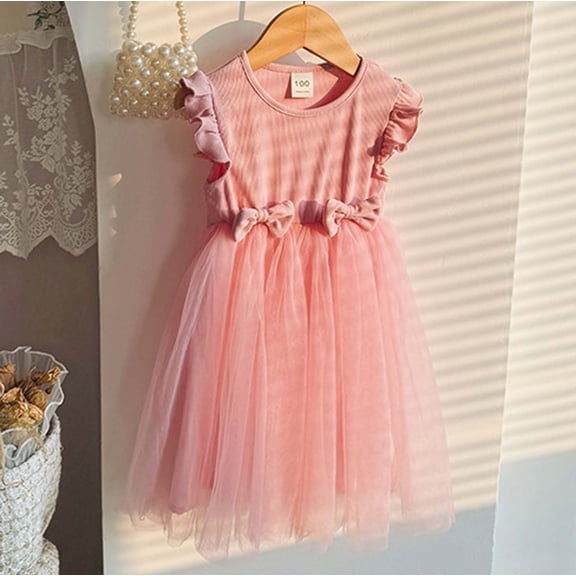Dress for Girls Flower Girl Dress Pink Baby Girl Tulle Dress Flower Girl Dress Girls Carnival Dress 12-18M