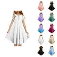 thumbnail image 1 of Dress for Girls Girls Party Dress Girls Summer Dresses Double Layer Flutter Sleeve Flowy A Line Dress Casual Gradient Midi Dresses, 1 of 8