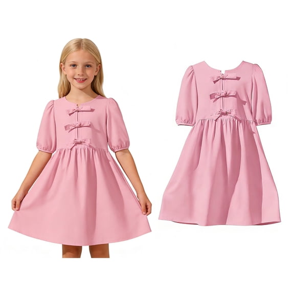 Dress for Tween Short Sleeve Flared Flowy Dress Tween Dresses for Graduation 13-14 Years