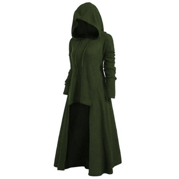 Dress for Women Large Dress Hooded Casual Loose Elastic Solid Vintage Cape Casual Dress for Women