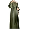 thumbnail image 1 of Dress for Women Long Sleeveless Vest Jacket with Belted Skirt Two Piece Outfit Abaya Fashion, 1 of 2