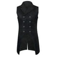thumbnail image 1 of Dress for Women Plus Size Mens Jacquard Swallowtail Double Vest Top Black, L, 1 of 5
