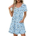 thumbnail image 1 of Dress for Women Plus Size Short-sleeved V-neck Summer Print Casual Dress, 1 of 5