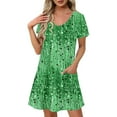 thumbnail image 1 of Dress for Women Short-sleeved V-neck Summer Print Casual Dress, 1 of 5