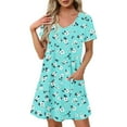 thumbnail image 1 of Dress for Women Short-sleeved V-neck Summer Print Casual Dress, 1 of 5