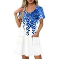 thumbnail image 1 of Dress for Women Short-sleeved V-neck Summer Print Casual Dress, 1 of 5