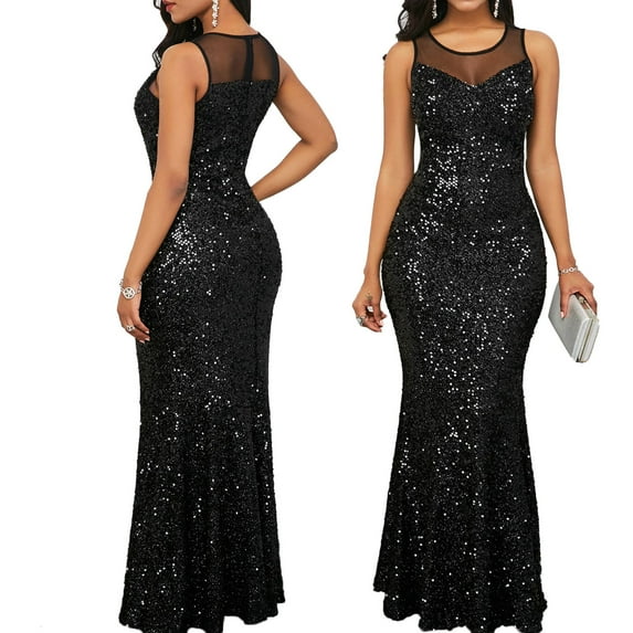 Dress for Women,Women's Bling Sequin Glitter Stretchy Long Formal Ball Gown Party Dress
