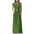 thumbnail image 1 of Dress for Womens Summer 4th of July Dresses Casual Solid Color Maxi Dresses Plus Size Sun Dresses Wedding Guest Dresses with Pockets Shermie, 1 of 6