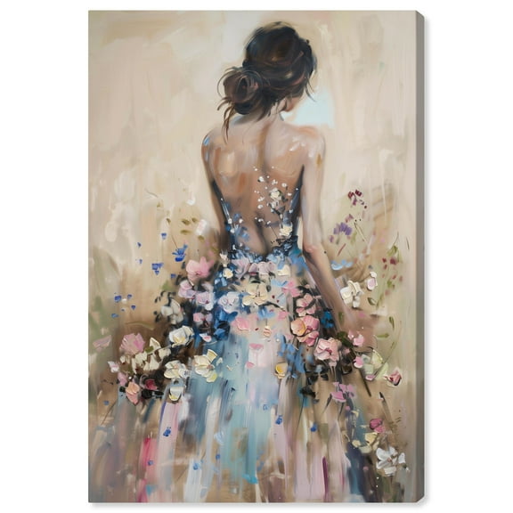 Dress in Spring Bloom Canvas Inspiring Women Protraits by Art Remedy, Gallery Wrapped, 10" x 15"