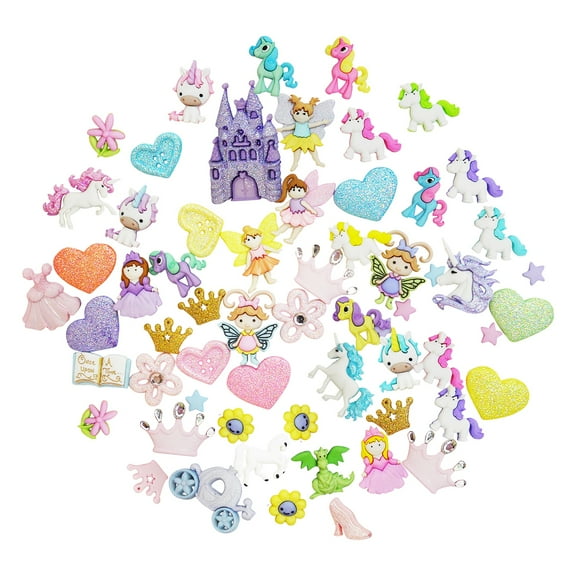 Dress it Up Buttons, Fantasy Bundle, Craft & Sewing Embellishments, 60 pcs