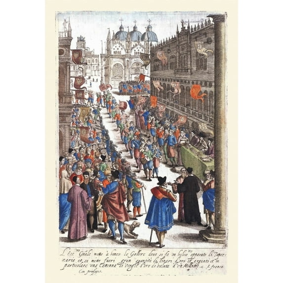 Dress of Venetian Men and Ladies; Parade & Procession Poster Print by Franco Giacomo (24 x 36)