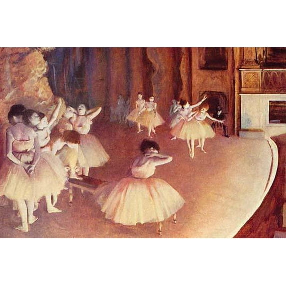 Dress rehearsal of the ballet on the stage Poster Print by Edward Degas (18 x 24)