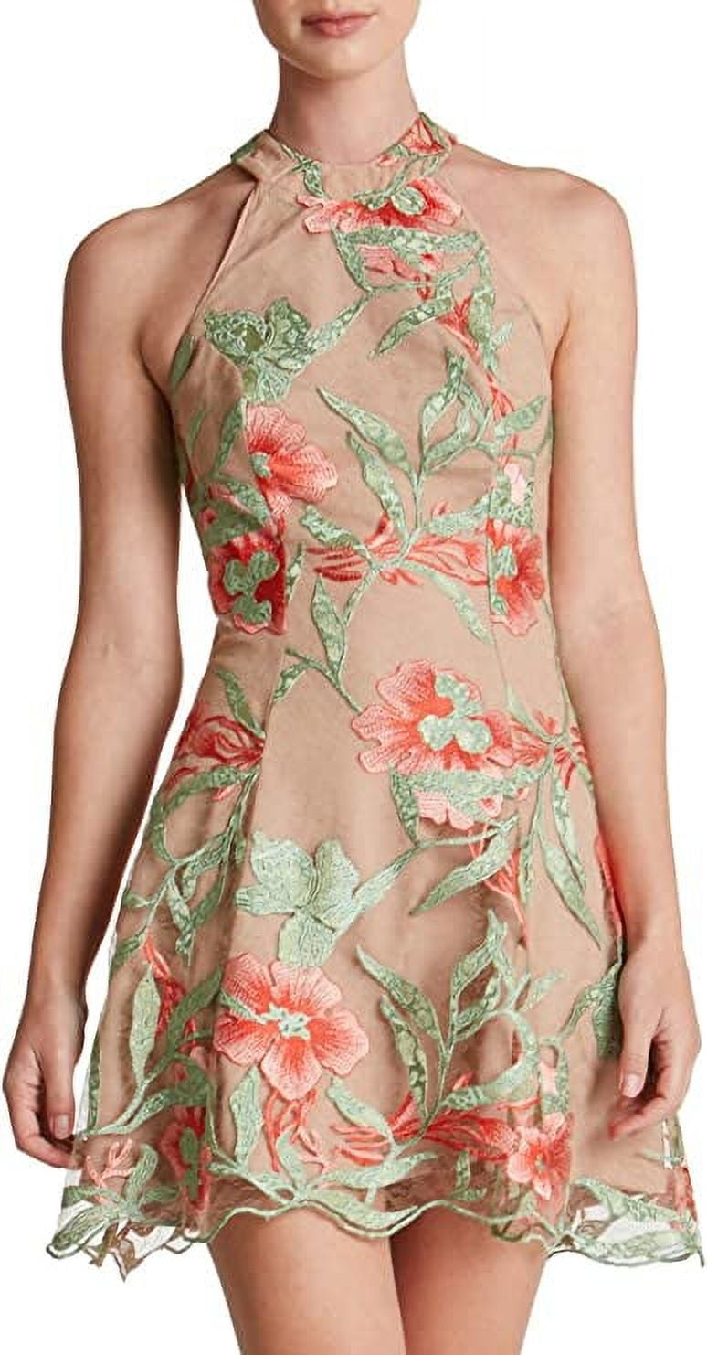 floral embroidered skater dress Emile et Ida Marine Lurex Embroidered Dress – Ladida main image 1