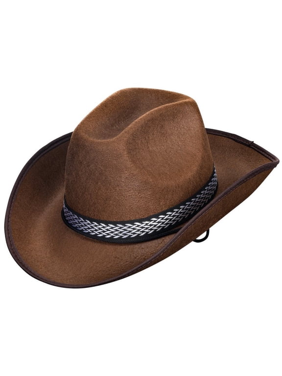 Dress-up-America Cowboy Hat for Adults - Brown Western Cowgirl/Cowboy Party Hat Accessory