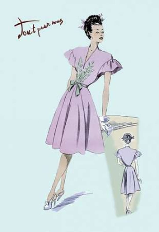 Dress with Frills 1947 Canvas Art - Unknown (24 x 36)