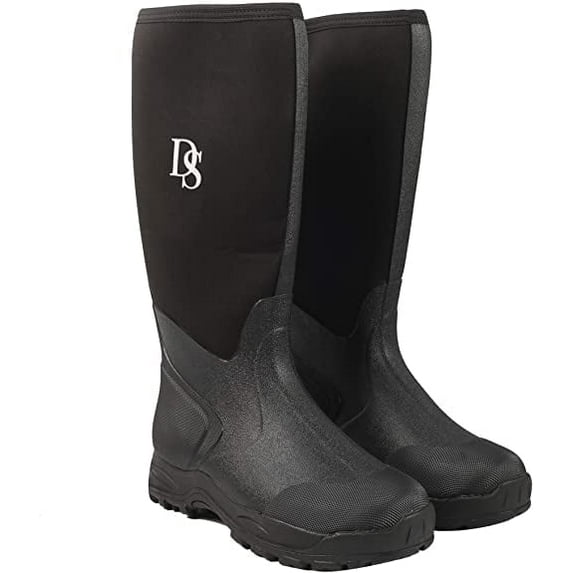 Dress with Style Mens Waterproof Neoprene Gardening Boots (9, Black)