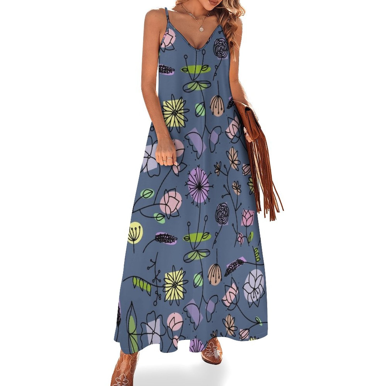 Dress women for girls for summer Women's Sleeveless Pattern Floral