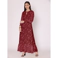 thumbnail image 1 of DressBerry Women's Printed Floor Length Georgette Dress Puff Sleeves Tiered Summer Wear Flared Maxi Dress, 1 of 7