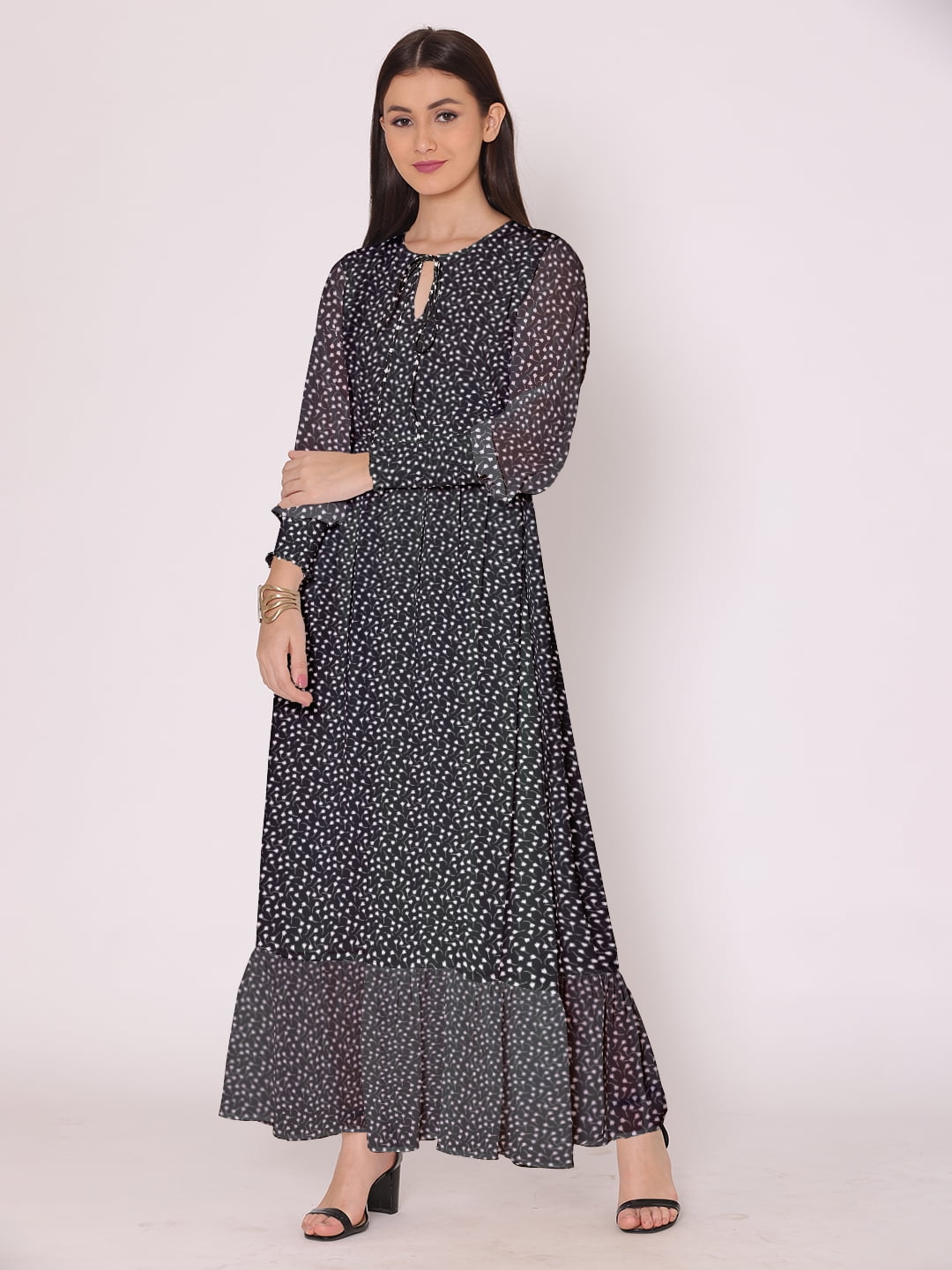 white christmas dresses Kaidyn Navy Floral Print Midi Dress main image 0
