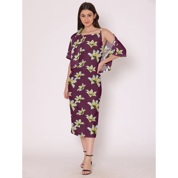 DressBerry Women's Printed Mini Co-Ord Dress Sleeveless Calf Length Buttoned Beach Party All Purpose Summer Wear Midi Dress