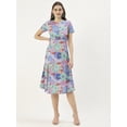 thumbnail image 1 of DressBerry Women’s Printed Viscose Rayon Front Slit Round Neck Calf Length Casual&nbsp;Summerwear Beachwear Partywear Light Weighted Straight Hem All Purpose One Piece Dress, 1 of 7