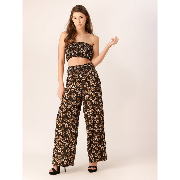 DressBerry Women's Printed Viscose Rayon Tube Top and Pants DressBerry Women's Printed Viscose Rayon Tube Top and Pants