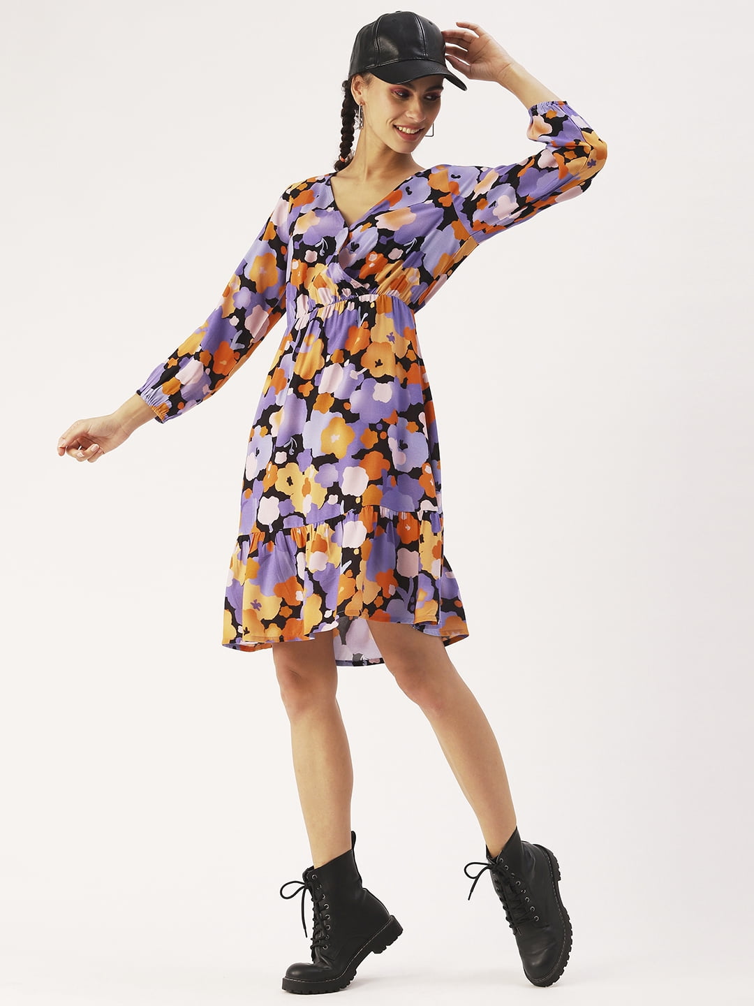 knee length balloon dress Pretty Girl Bangkok Balloon Plain Knee Length Puffed Sleeves Square Neck  Dress For Women H- O3166D