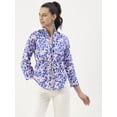 thumbnail image 1 of DressBerry Women's Printed Viscose Rayon V Neck Top Clinched Waist Long Sleeves with Waist Tie-Ups High Low Hem Casual&nbsp;Summer Wear Waist Length Regular Top, 1 of 7