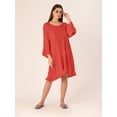 thumbnail image 1 of DressBerry Women's Solid Rayon Crepe V Neck Ruffled Sleeves Mini Dress Crinkled Adjustable Tie-Up Back Neck Casual&nbsp;Summer Wear Short Length Light Weighted Wavy Beach Wear Dress, 1 of 7