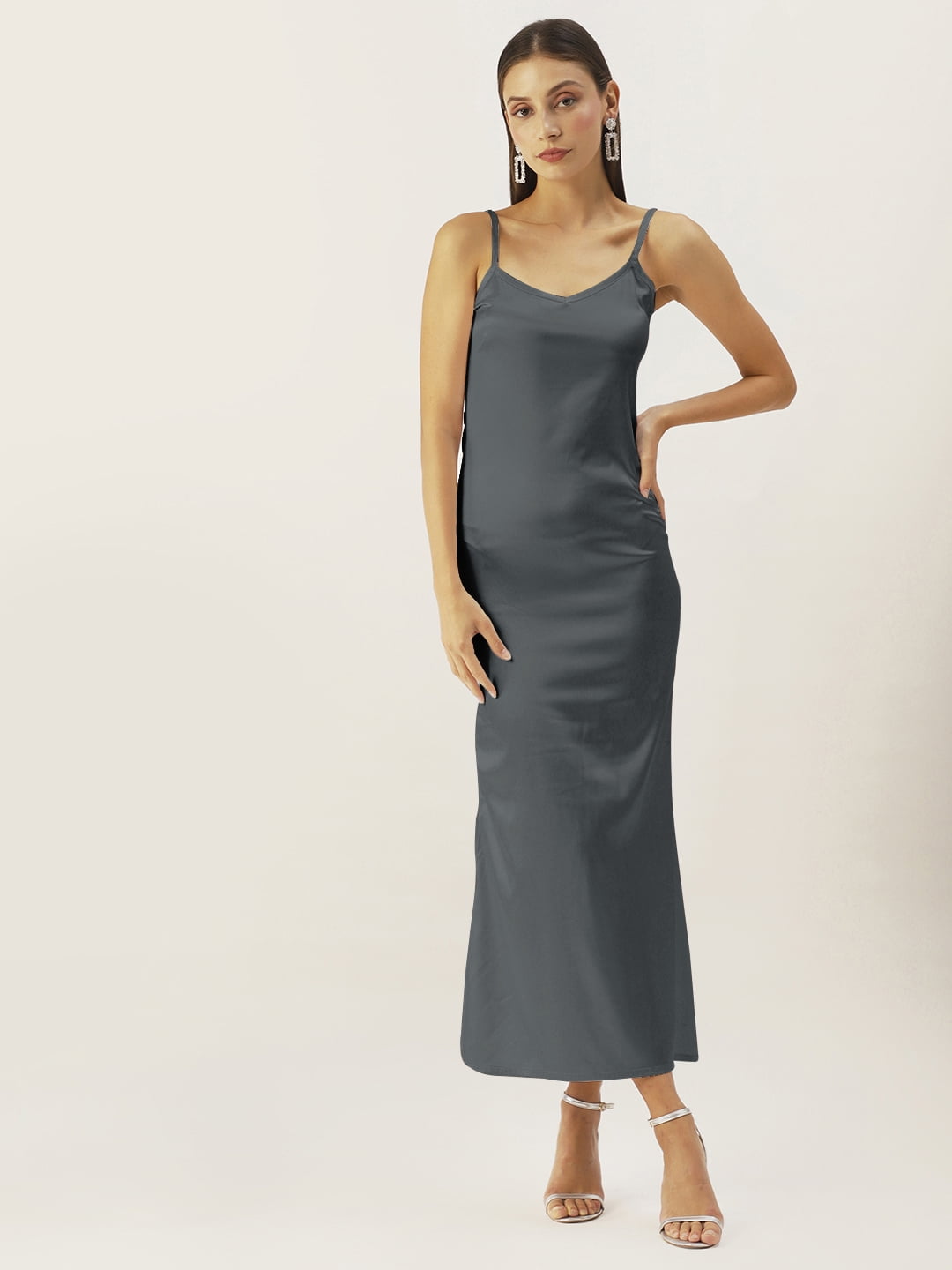 DressBerry Women's Solid Satin Ankle Length Dress Strappy Shoulders Sleeveless High Rise Round Neck Single Side Slit Western Style Gown Dress - Walmart.com DressBerry Women's Solid Satin Ankle Length Dress Strappy Shoulders Sleeveless High Rise Round Neck Single Side Slit Western Style Gown Dress - Walmart.com