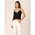 thumbnail image 1 of DressBerry Women's Solid Viscose Rayon Deep V Neck Strap Shoulder Top Sleeveless Casual&nbsp;Summer Wear Waist Length Loose Fitted Party Wear Blouse, 1 of 7