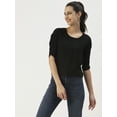 thumbnail image 1 of DressBerry Women’s Solid Viscose Rayon Top Round Neck 3/4th Sleeves Waist Length Regular Wear Light Weighted Casual Summer Shirt, 1 of 7