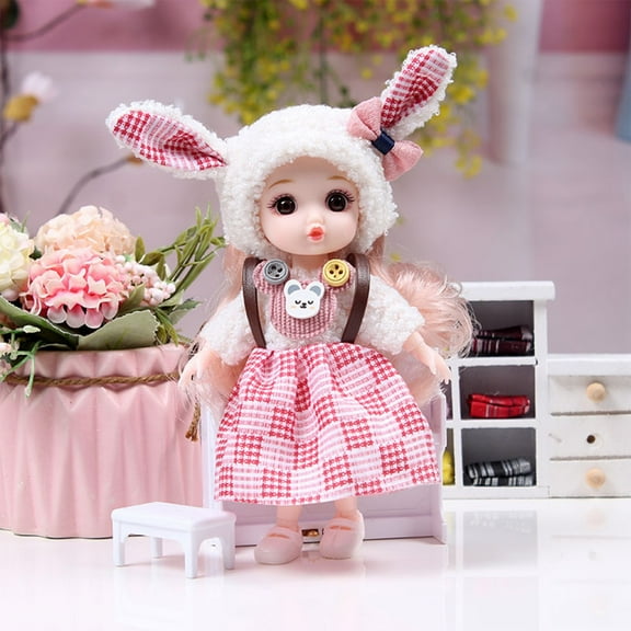 Dressable Children's Cute Dressable Doll With Charming Design, Made Of Durable Approximately 17Cm In Height, Ideal For Kids Imaginative Play And Home
