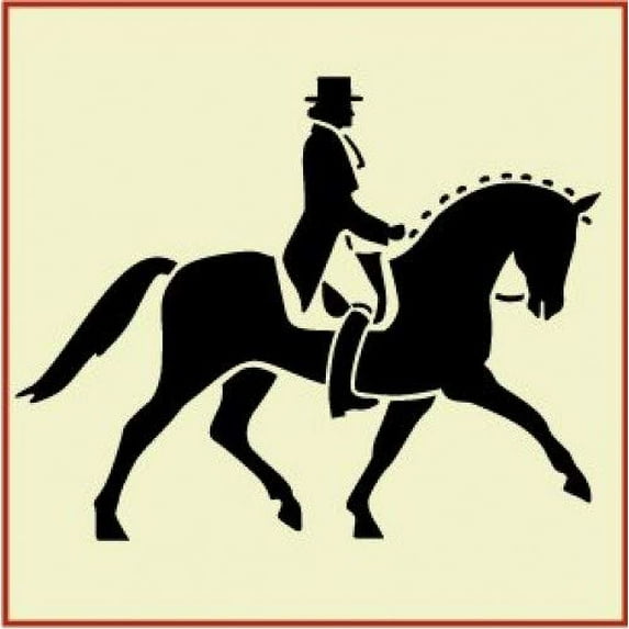 Dressage Horse and Rider Stencil - Reusable Mylar Horse Stencil Painting DIY Gifts Crafts Wall Decor Animal Stencils Airbrush Country Laser Cut Template - The Artful Stencil
