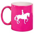 thumbnail image 1 of Dressage Horse With Rider Ceramic Coffee Mug Tea Cup Gift for Her, Him, Friend, Coworker, Wife, Husband (11oz Hot Pink), 1 of 1