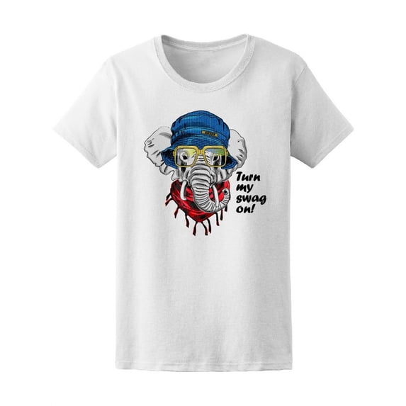 Dressed Elephant Turn My Swag On T-Shirt Women -Image by Shutterstock, Female Large