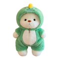 thumbnail image 1 of Dressed Teddy Bear Plush Toy with Movable Joints and Removable Green Dinosaur Costume for Imaginative Play, 12 Inch, 1 of 6