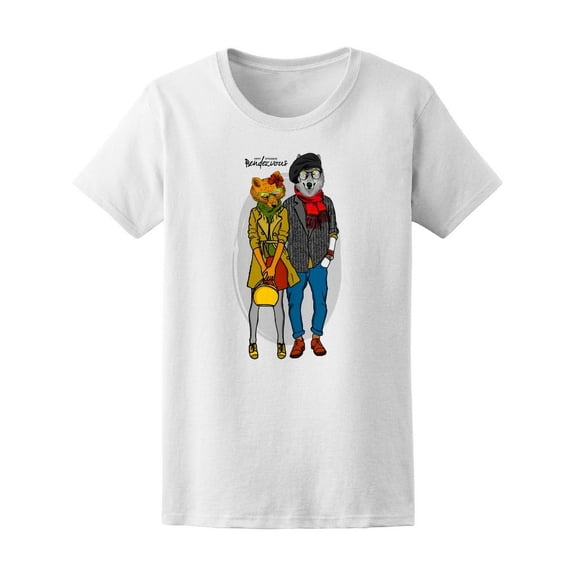 Dressed Wolf And Fox Humans T-Shirt Women -Image by Shutterstock, Female x-Large