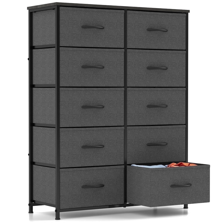 CONCETTA 10-Drawer Fabric Dresser, Tall Storage Chest for Bedroom