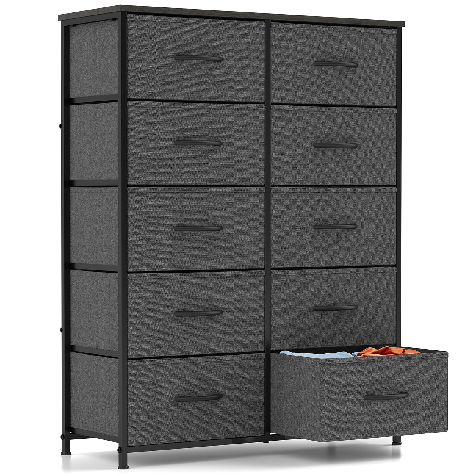 Sturdy Big 10Drawer Fabric Storage Dresser, Ideal for Kids, Teens