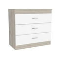 thumbnail image 1 of Dresser 3 Drawers Metal Hardware Superior Top Light Gray White Engineered Wood, 1 of 9