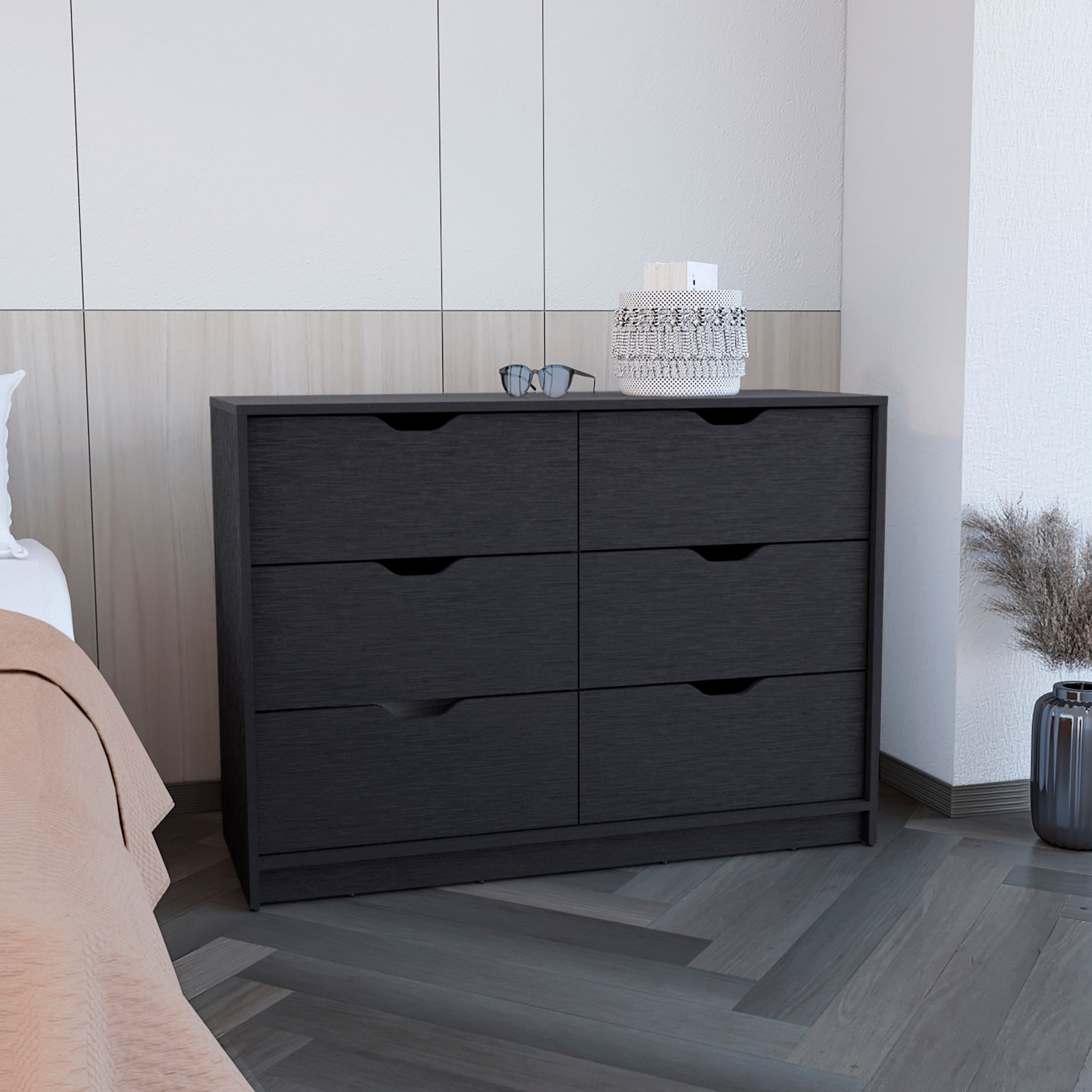 2 drawer black dresser 30