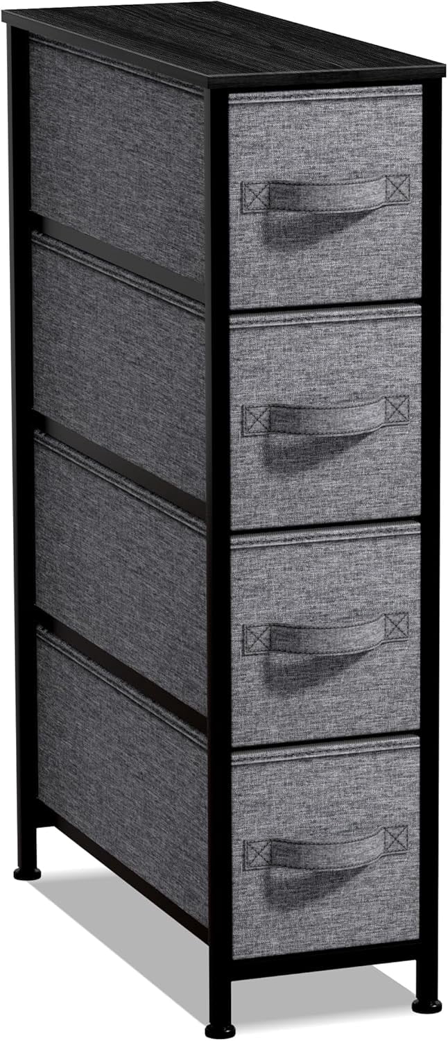 Dresser with 4 Drawers - Vertical Slim Storage Chest of Drawers with ...