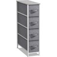 thumbnail image 1 of Dresser with 4 Drawers - Vertical Slim Storage Chest of Drawers with Steel Frame, Wood Top & Easy Pull Fabric Bins for Small Spaces, Closets, Bedroom, Bathroom & Laundry (Gray), 1 of 14